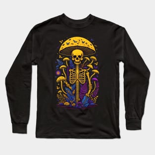 Yellow Skull Mushroom Long Sleeve T-Shirt